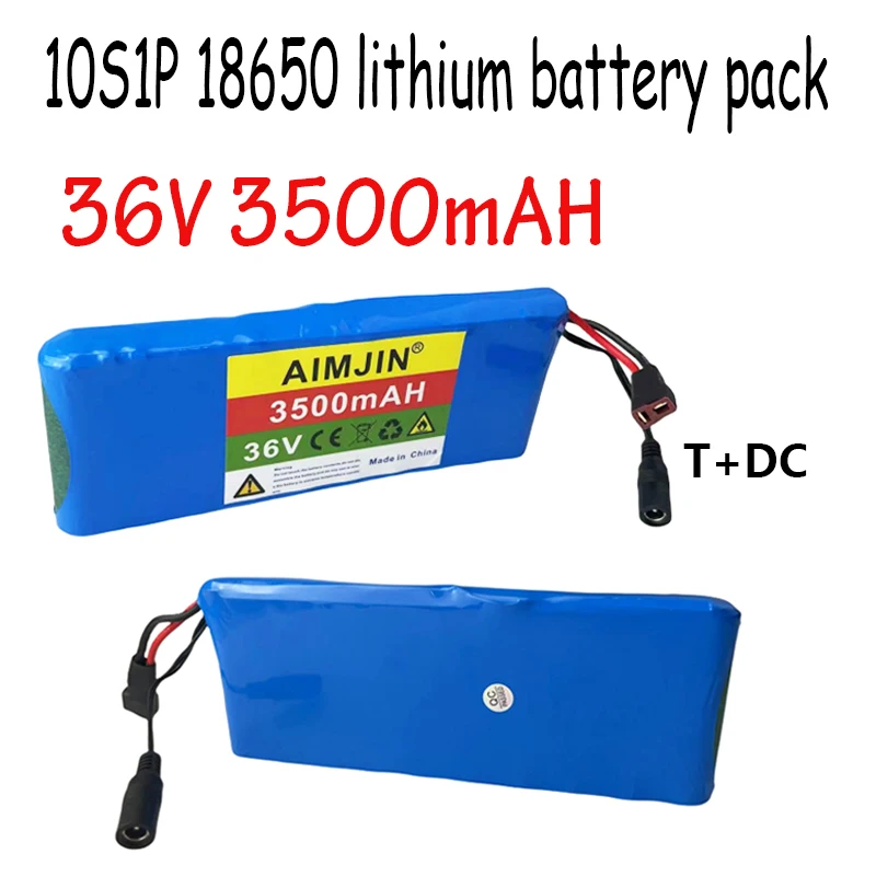 Paquete de batería recargable de iones de litio 10S1P, 36V, 3500mAh, 18650, 20A, BMS, 500W