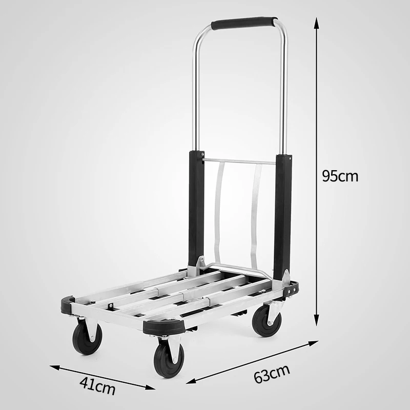 Chariot pliable à roulettes pour la mobilité, chariot multi-taille, capacité de charge de 150kg, polyvalent