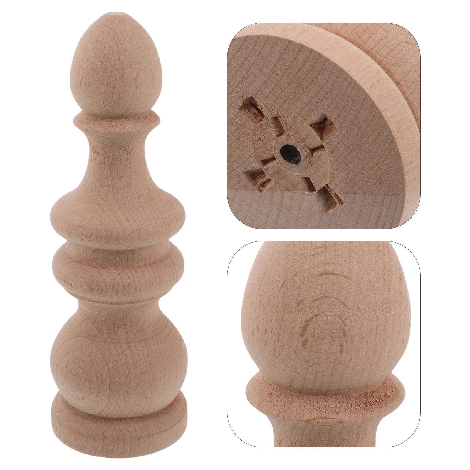 Victorian Unfinished Finial Cap Knob - Decorative Ball Pointed Top Toppers For Porch Posts Deck Railings & Staircase Newel Cap