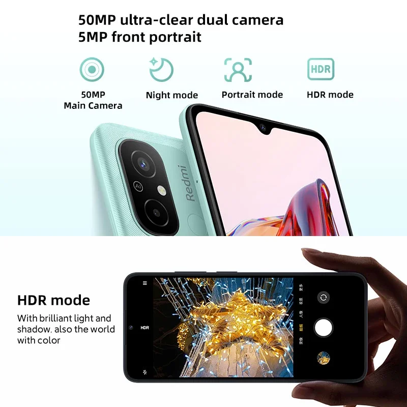 Xiaomi redmi 12c global rom 50mp câmera 5000mah bateria mtk helio g85 octa núcleo 6.71 "display hd miui 13 id de impressão digital