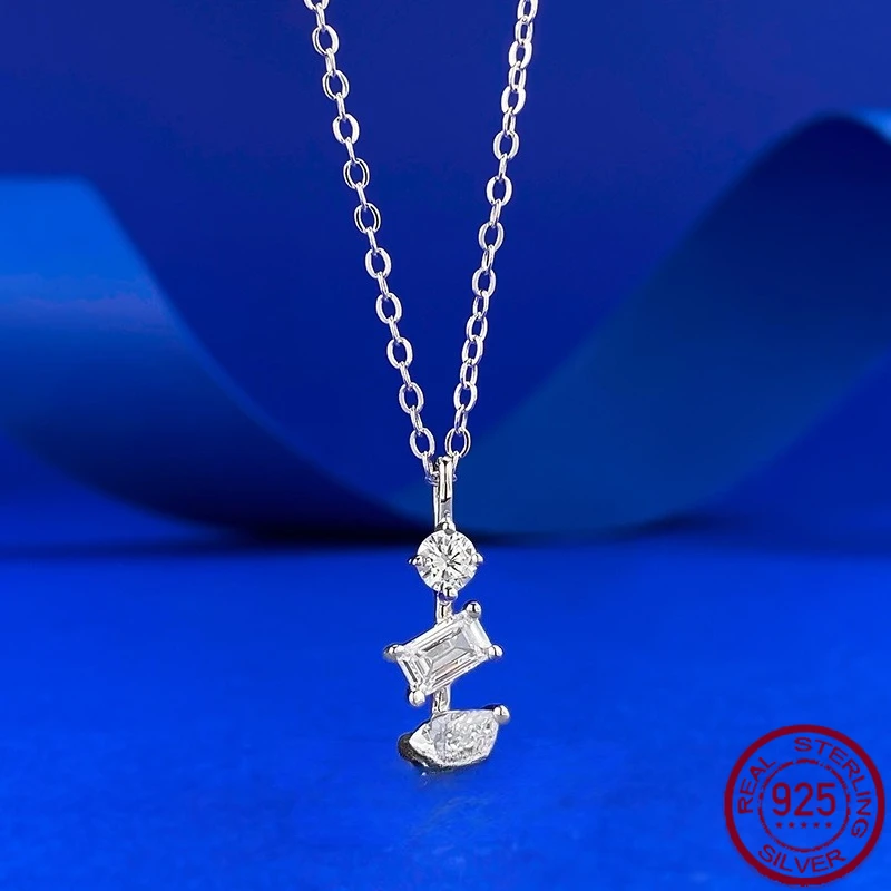 New S925 silver irregular necklace, niche Chinese style, collarbone pendant, versatile accessory, wedding jewelry