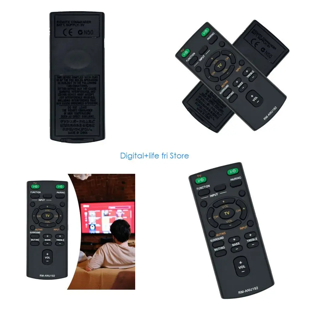 E06D Quick Setups IR Remote Control For Sound Bar RM-ANU192 RM-ANU191 HT-CT60BT SA-CT60BT Models not Need Programming