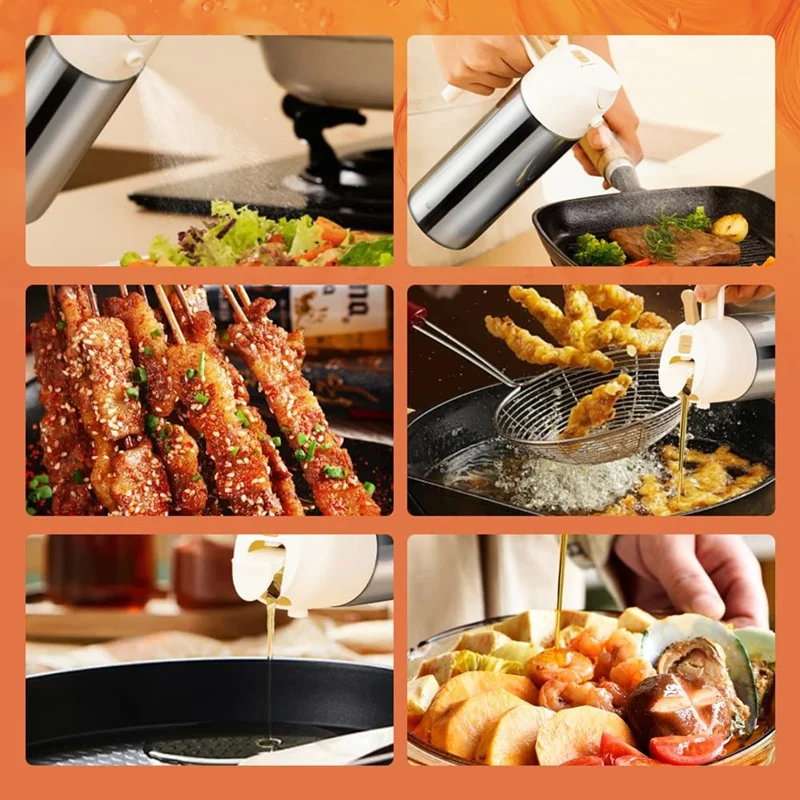 Oil Dispenser Oil Sprayer Stainless Steel Olive Oil Dispenser Bottle Sprayer Pour Food-Grade Oil Mister Sprayer Bottle