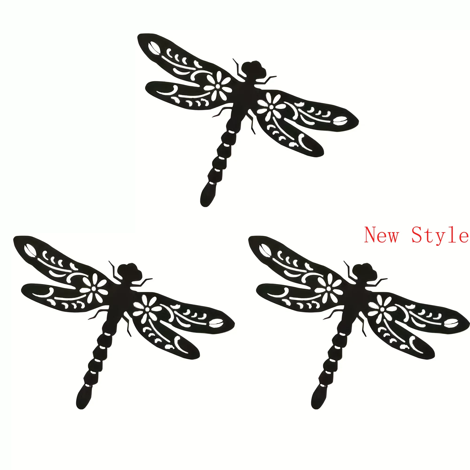 3pcs Exquisite Dragonfly Wall Hanging Sculpture Unique Home Decor Gift for Indoor Garden Decoration Kitchen Bathroom Decoration