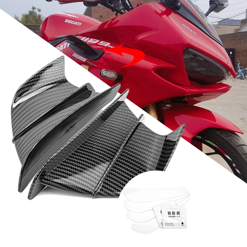 

For Ducati 899 959 1199 1299 Panigale S V4S HYPERMOTARD 950 Motorcycle Fairing Side Winglet Aerodynamic Wing Deflector Spoiler