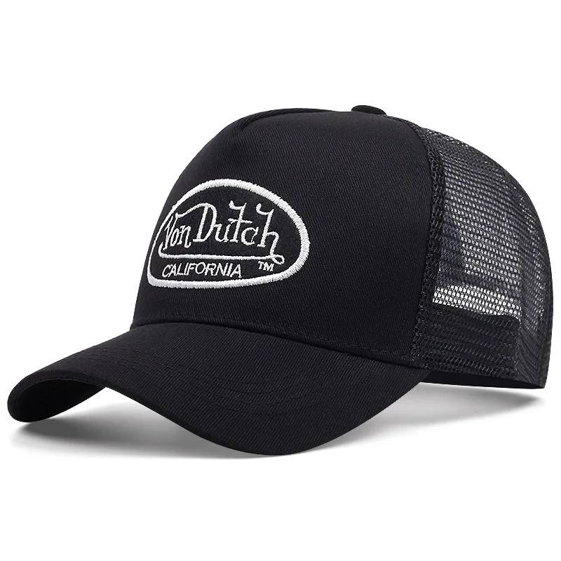Casual fashion VON Baseball Cap Breathable shade Alphabet embroidery Sunblock Mesh Embroidered Trucker Hat