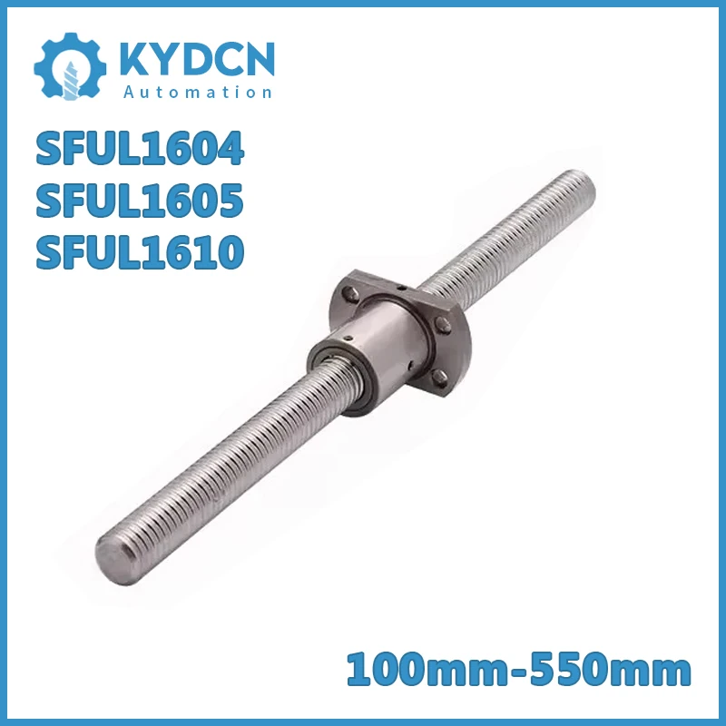 

Left Hand SFUL1604 SFUL1605 SFUL1610 Ball Screw 16mm Customizable Ball Screw 100mm-550mm Roller Ballscrew for CNC Machine