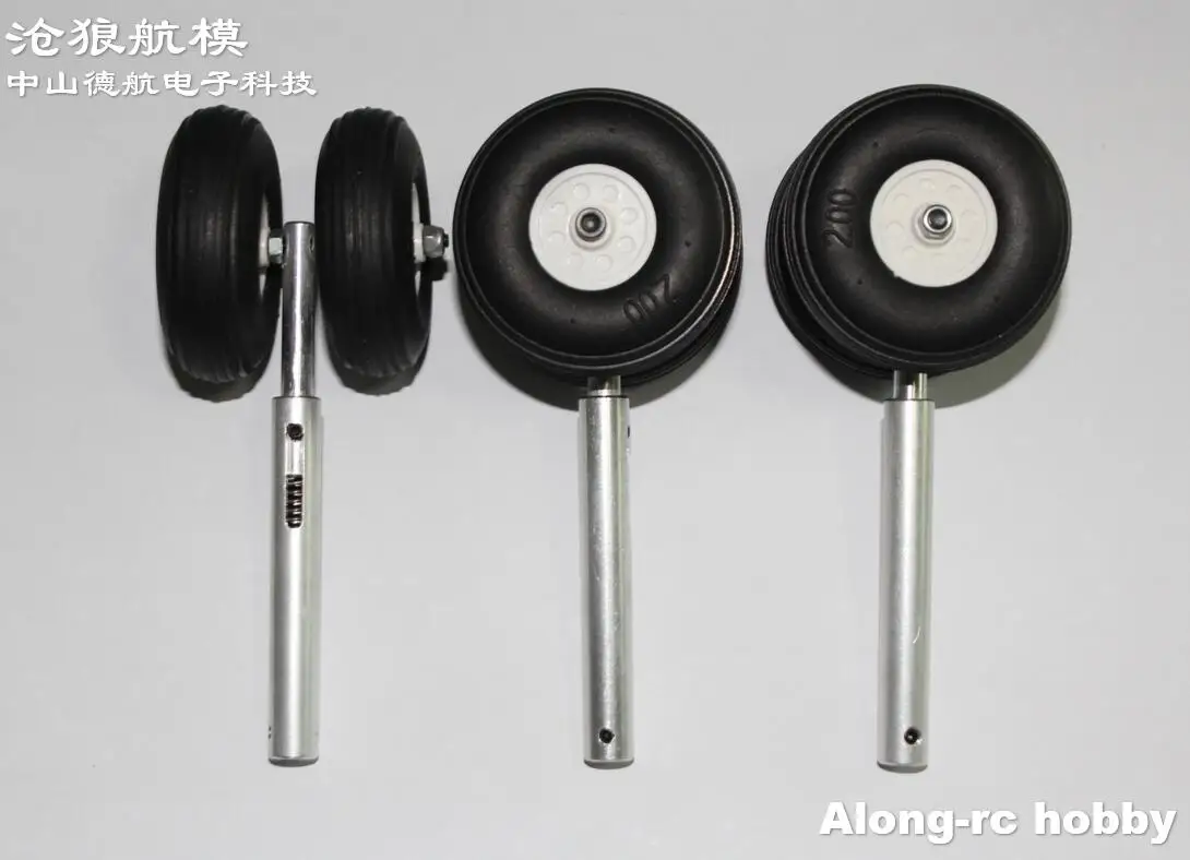 118mm D3 D4 Two PU Wheels Lightweight Aluminum alloy Anti-Vibration Landing Gears for Retractable LG RC Airplane DIY Models Part