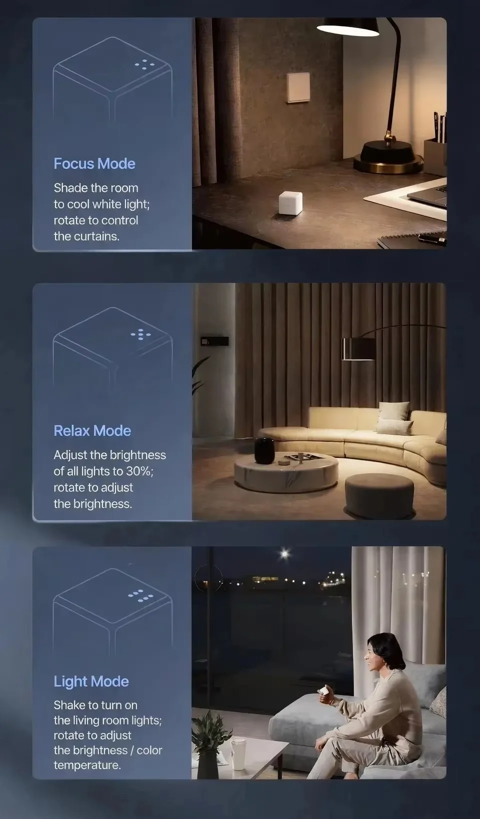 Aqara Magic Cube T1 Pro Zigbee 3 Smart Home Wireless Remote Switch 6 Sides Multifunctional Controller for HomeKit APP