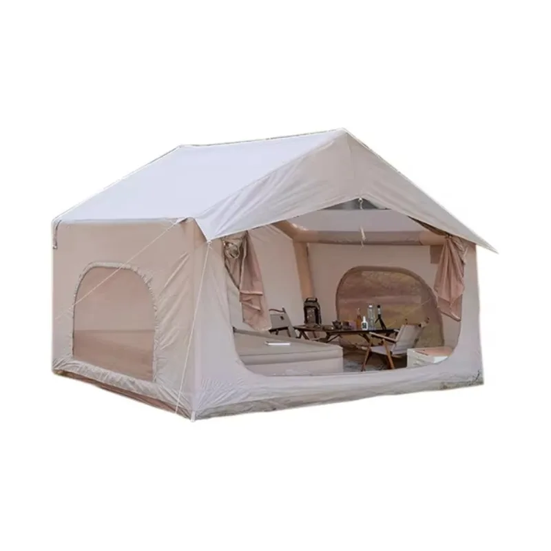 حار بيع النمط الصيني خيمة قابلة للنفخ مستقرة مع سرير مرتفع مزدوج للتخييم في الهواء الطلق