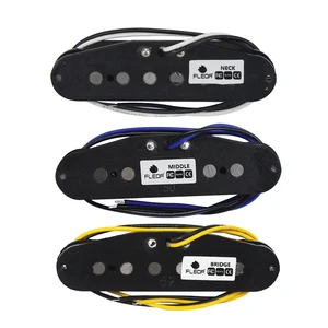 Fleor guitar-gutters, bộ 3 mảnh, trên cao, cổ điển, alnico 5, cuộn đơn, kem, 50, 50, 52mm, fd, d 8 Bộ dụng cụ guitar bán hàng chính để lắp ráp - №7