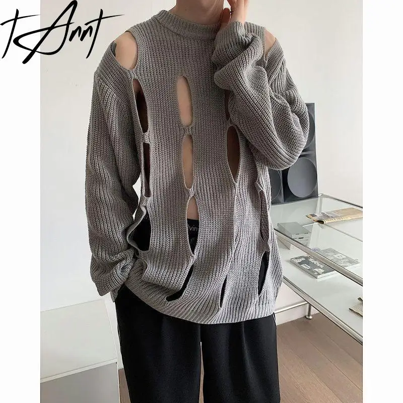 

GetSpring Women Sweater 2024 Autumn Winter Hollow Out O Neck Knitted Sweater All Match Bottoming Pullovers Loose Knitting Tops