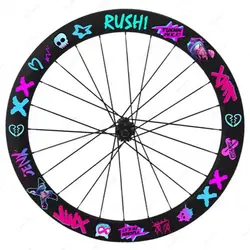 Bicycle Wheelset Modification Graffiti Cartoon Stickers, Road Bike Cycling Reflective Waterproof Stickers