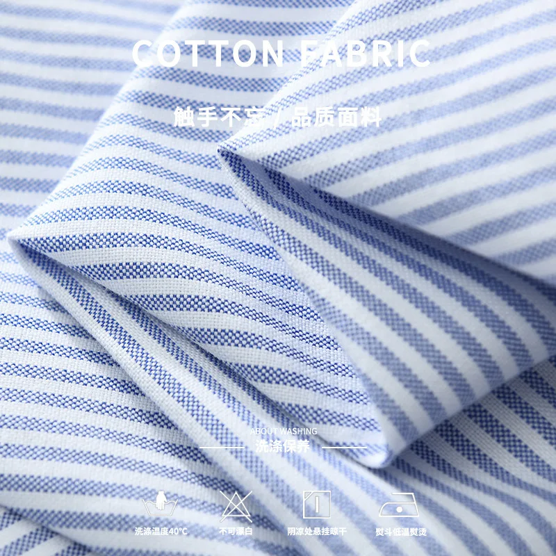 Japanese Style Striped Shirt Men Long Sleeve Casual Pure Cotton Oxford Shirts Male Heart Embroidery Shirt Youth Fashion Top New