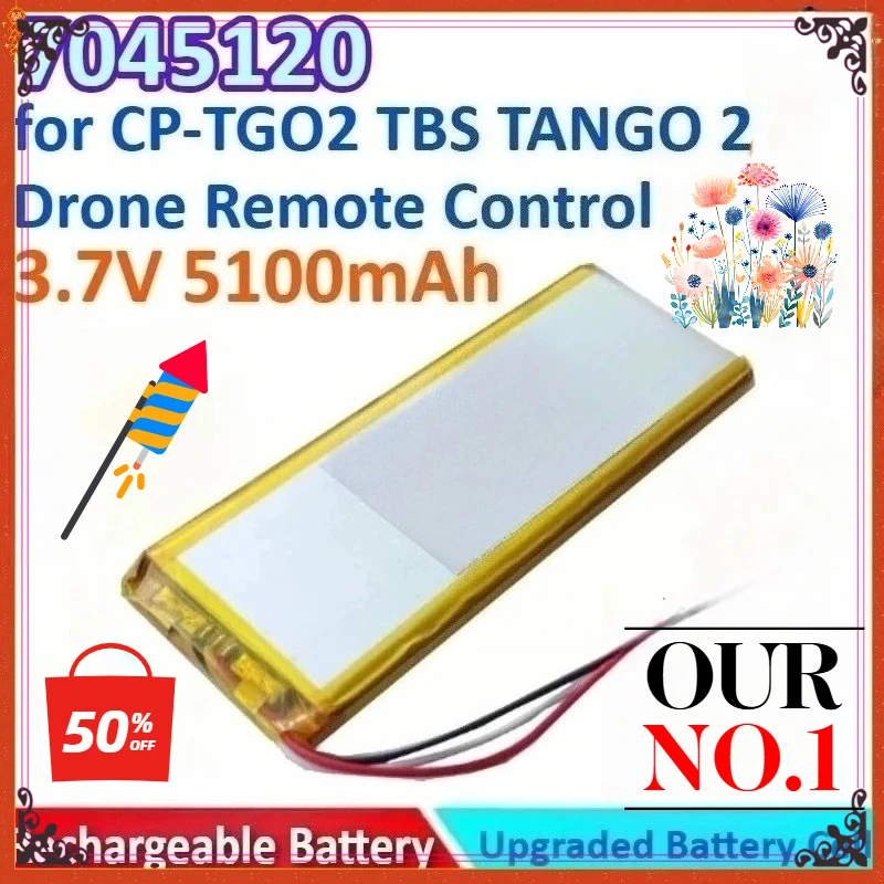 

New 18.87Wh 5100mAh 3.7V 1S1P 7045120 General-purpose Li-polymer Battery for TBS TANGO 2 CP-TGO2 Drone Remote Control Accessory
