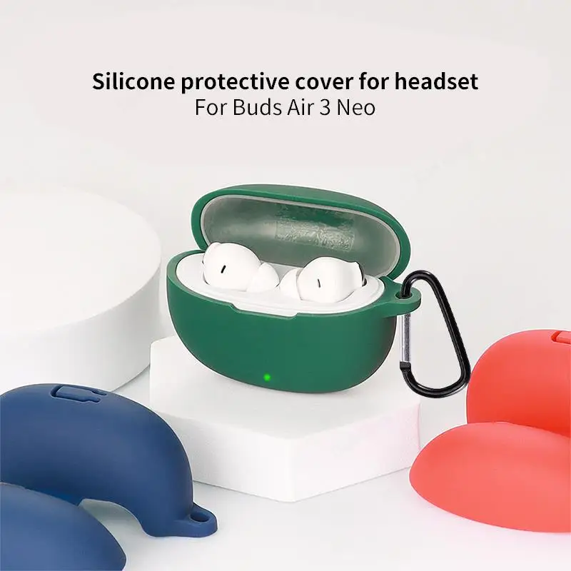 For Realme Buds Air 5 Pro Air 3 Neo Case Headphone Cover For Realme Buds Air 5Pro Buds Air3 Neo Silicone Cases Fundas With Hook