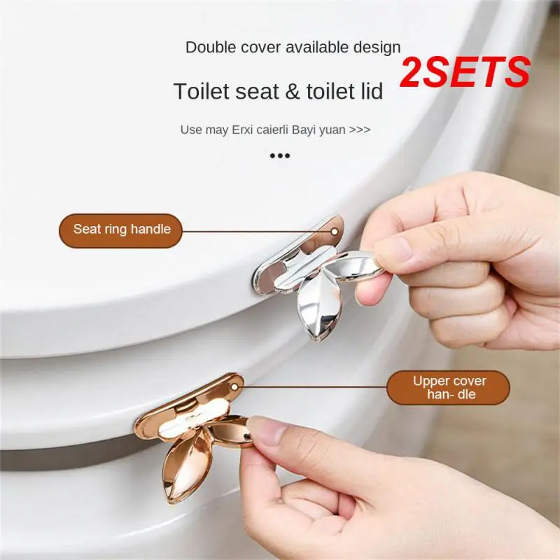 2SETS Toilet Lapper Preferred Material Toilet Lid Handle Toilet Ring Flip Lid Handle Elegant Handle 20g Clamshell