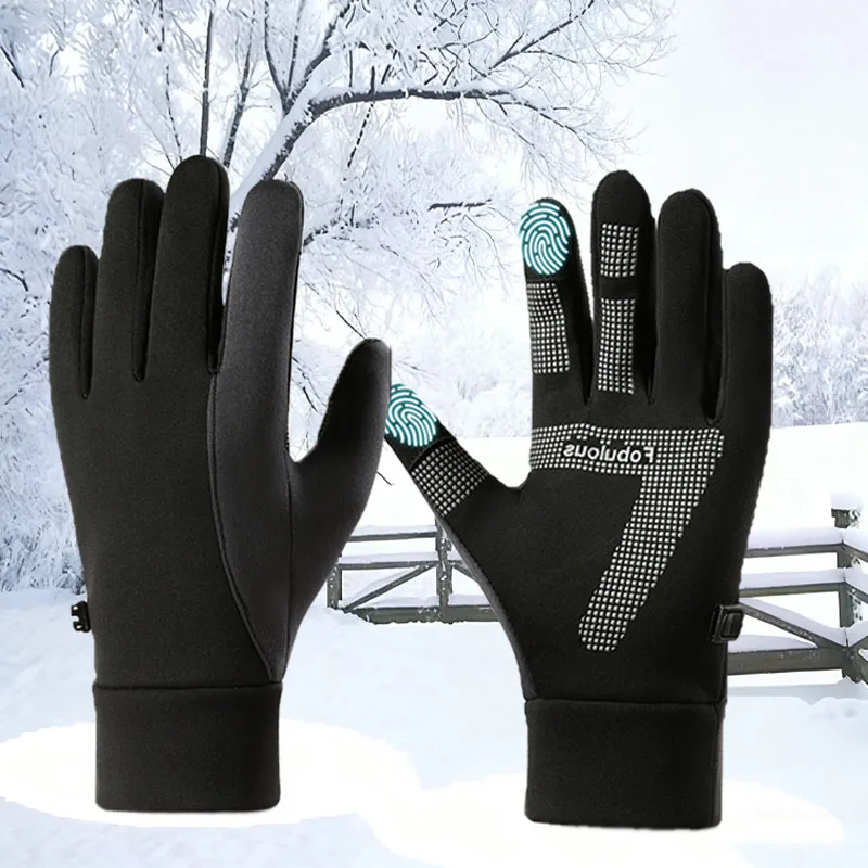 

Водонепроницаемые зимние перчатки для мужчин и женщин, термоветрозащитные перчатки с сенсорным экраном для холодной погоды, вождения, езды на велосипеде, бега