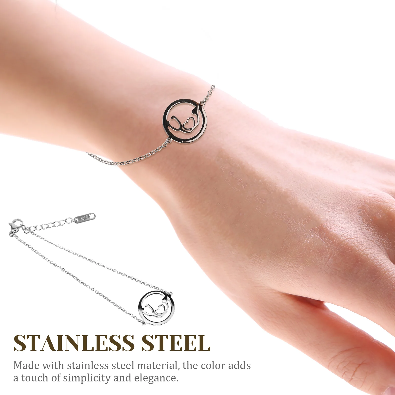 

for Women Stethoscope Bracelet Nurse Gift Jewelry European and American Stainless Steel Miss