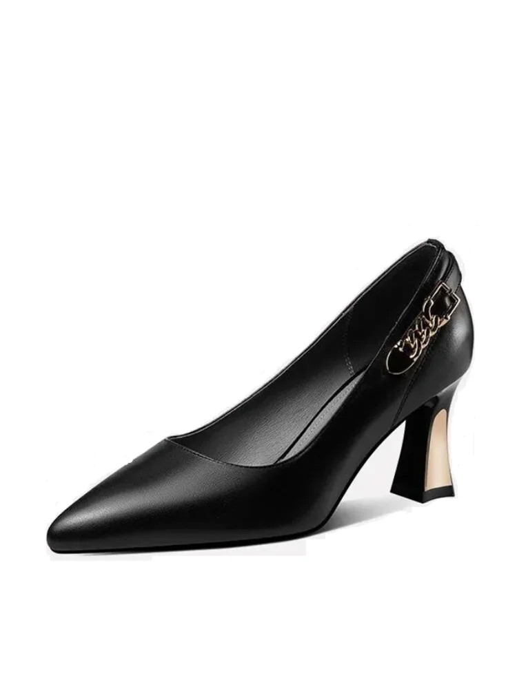 Zapatos De Mujer donna carino nero in pelle verniciata morbida scarpe con tacco a spillo per ufficio moda femminile comode pompe per feste A13