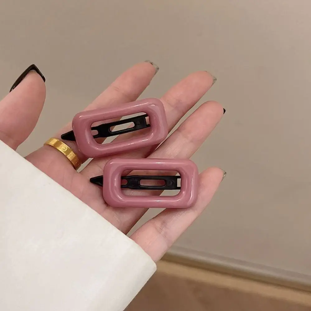 1 pair High Quality Korean Style Hair Clips All Match Square Hairgrips Light Weight Morandi Color Headwear