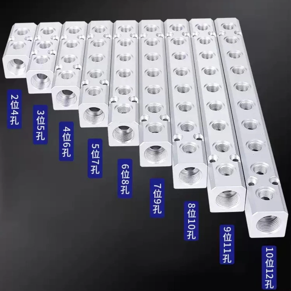 30 * 30mm Pneumatic Multi Tube Exhaust Splitter, Airflow Block, Air Pipe Joint, High Flow Aluminum Material