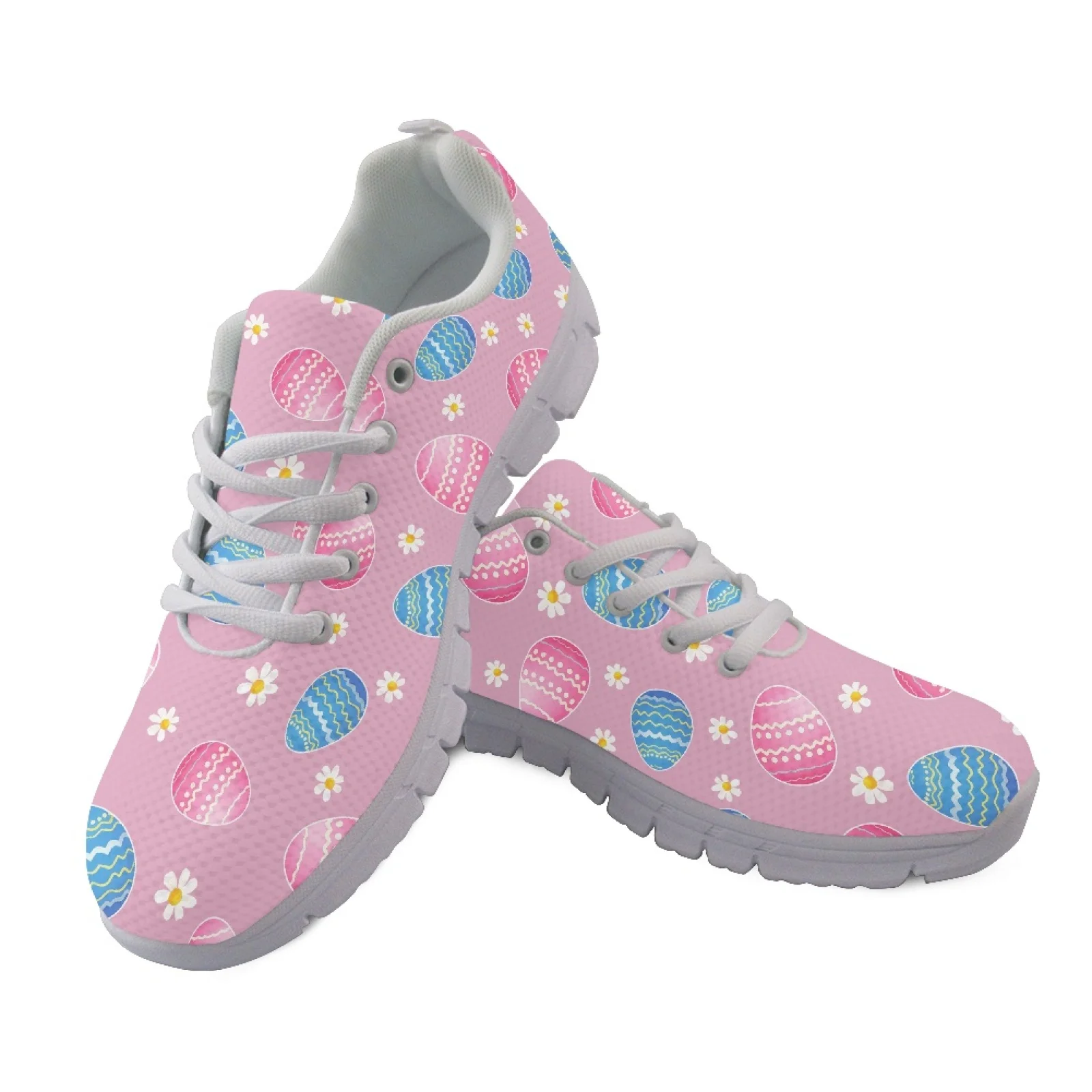 Coloranimal Easter Sports Trainers Mesh and EVA Sole, Lightweight Lace up Running Sneakers for Men and Women Jogging