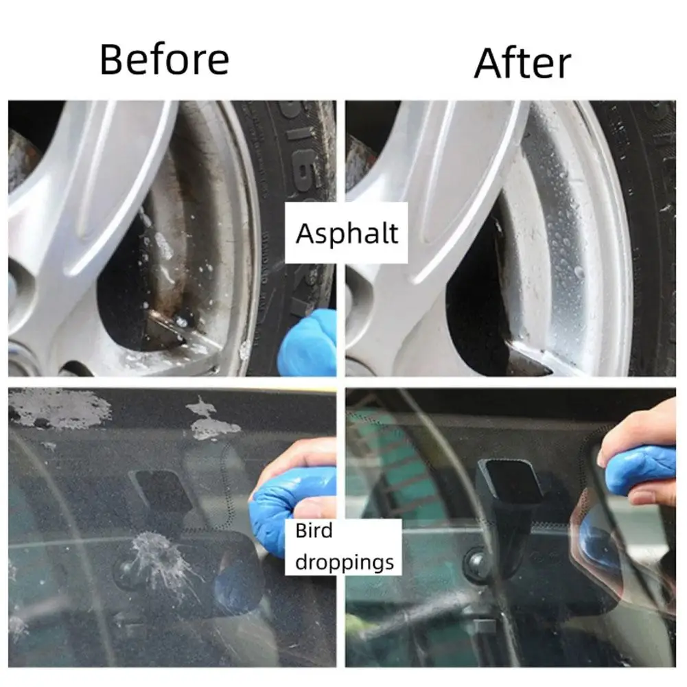 Barre d'argile pour lavage de voiture, traitement de polissage de cire de détail bleu de qualité Fine, dissolvant de boue de lavage de véhicule pour verre automobile, rouille, huile et taches