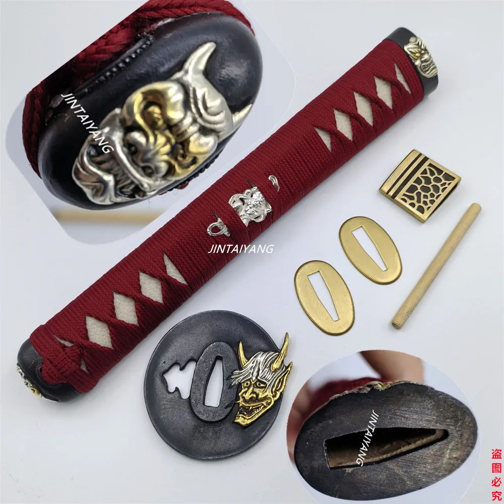 

Japanese A Set Tsuka Real Stingray Skin Rayskin Copper Tsuba Fuchi Kashira Habaki Seppas Accessories For Sword Katana Fittings