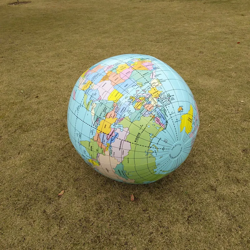 Globo inflable de 90CM, accesorio de enseñanza, versión en inglés, bola de mapa inflable, juguete de iluminación de geografía para niños