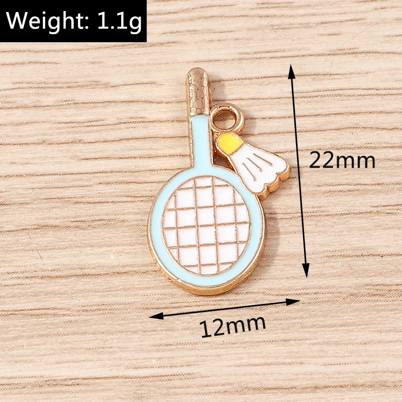 Tusember 10 قطعة المينا مضرب بدمنتون سحر التنس سحر لسوار المفاتيح قلادة قلادة DIY بها بنفسك صنع المجوهرات اكسسوارات #3