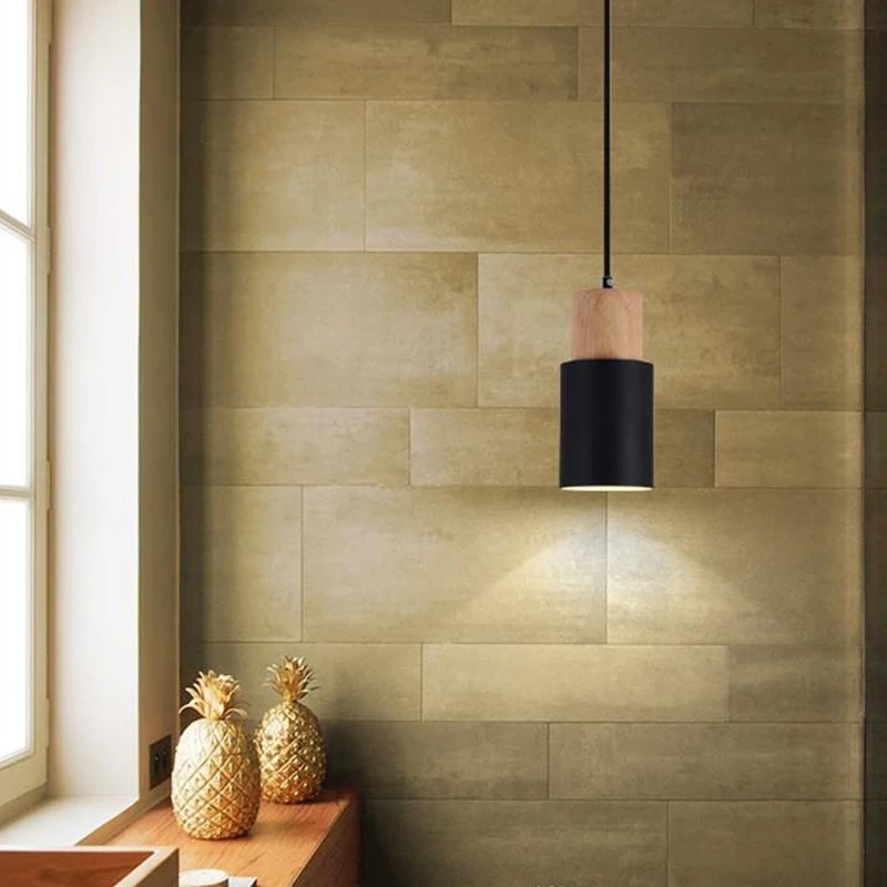 A50I Led Chandelier Home Decoration Lighting 5W Bar Showcase Spotlight Black (Warm Light) Oak + Aluminum