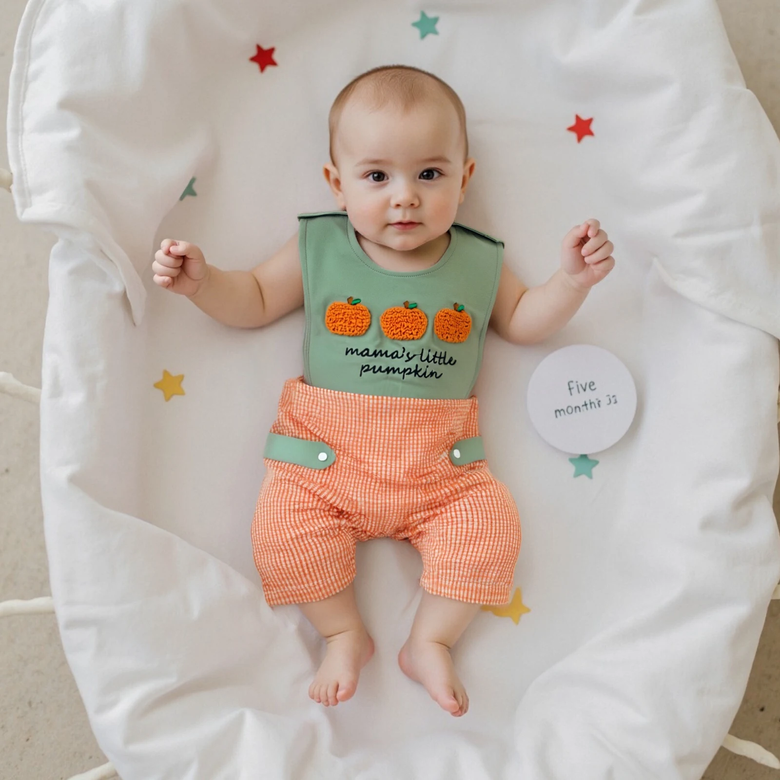 

Baby Girls Jumpsuit, Sleeveless Pumpkin Embroidered Casual Romper Halloween Clothes