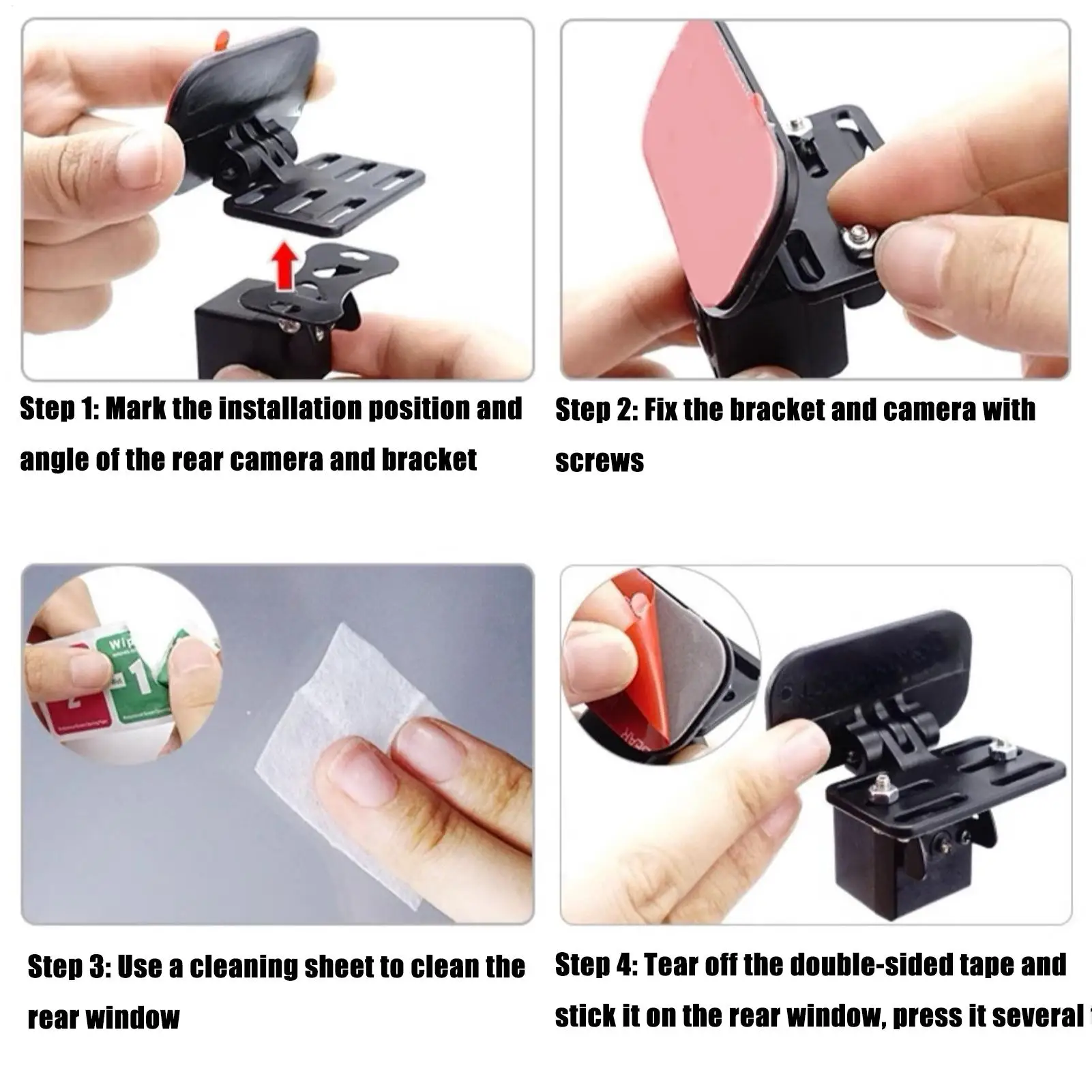 Rear Dash Cam Window Mount Stable Car Rear View Camera Holder Simple to Install Backup Camera Stand Suitable for Auto Safety Use view 4