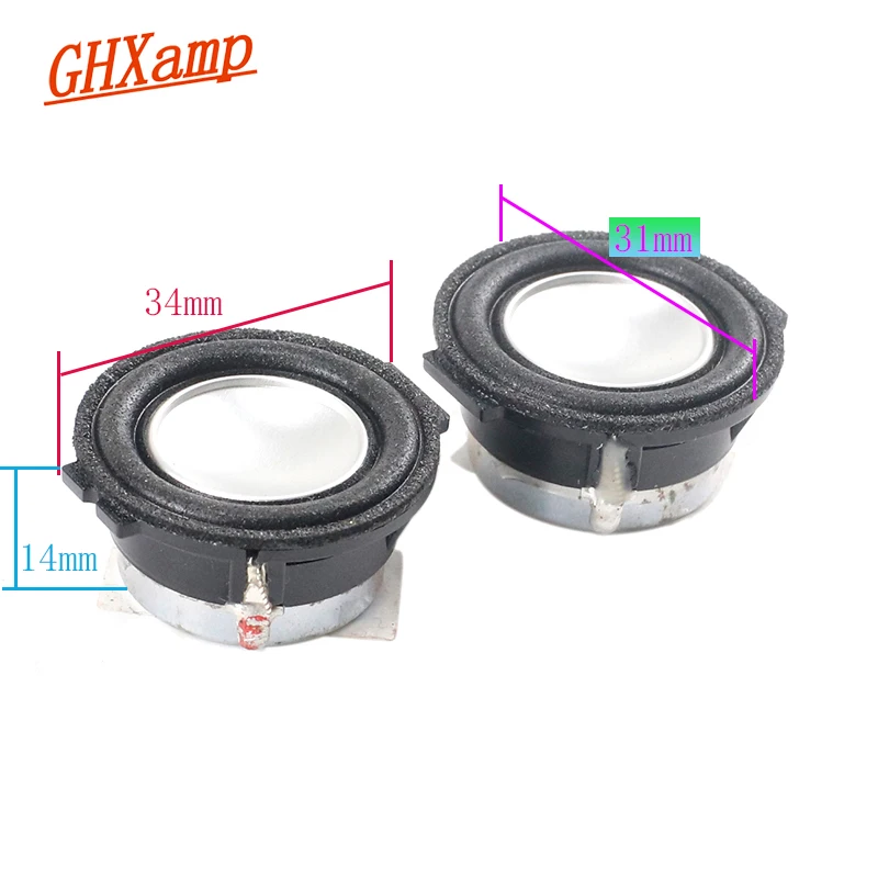 GHXAMP For PEERLESS 30N18AL04 PMT 1.25inch 31mm full Range Micro Speaker 4ohm 3W aluminum cone Neodymium HIFI for JBL DIY 2PCS