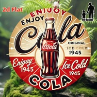 2D Flat, [2D Flat] 1pc Round Vintage 1945 Enjoy Cola Ice Cold Sign - Aluminum Wall Decor for Home, Bar, for Man Cave & Garden -
