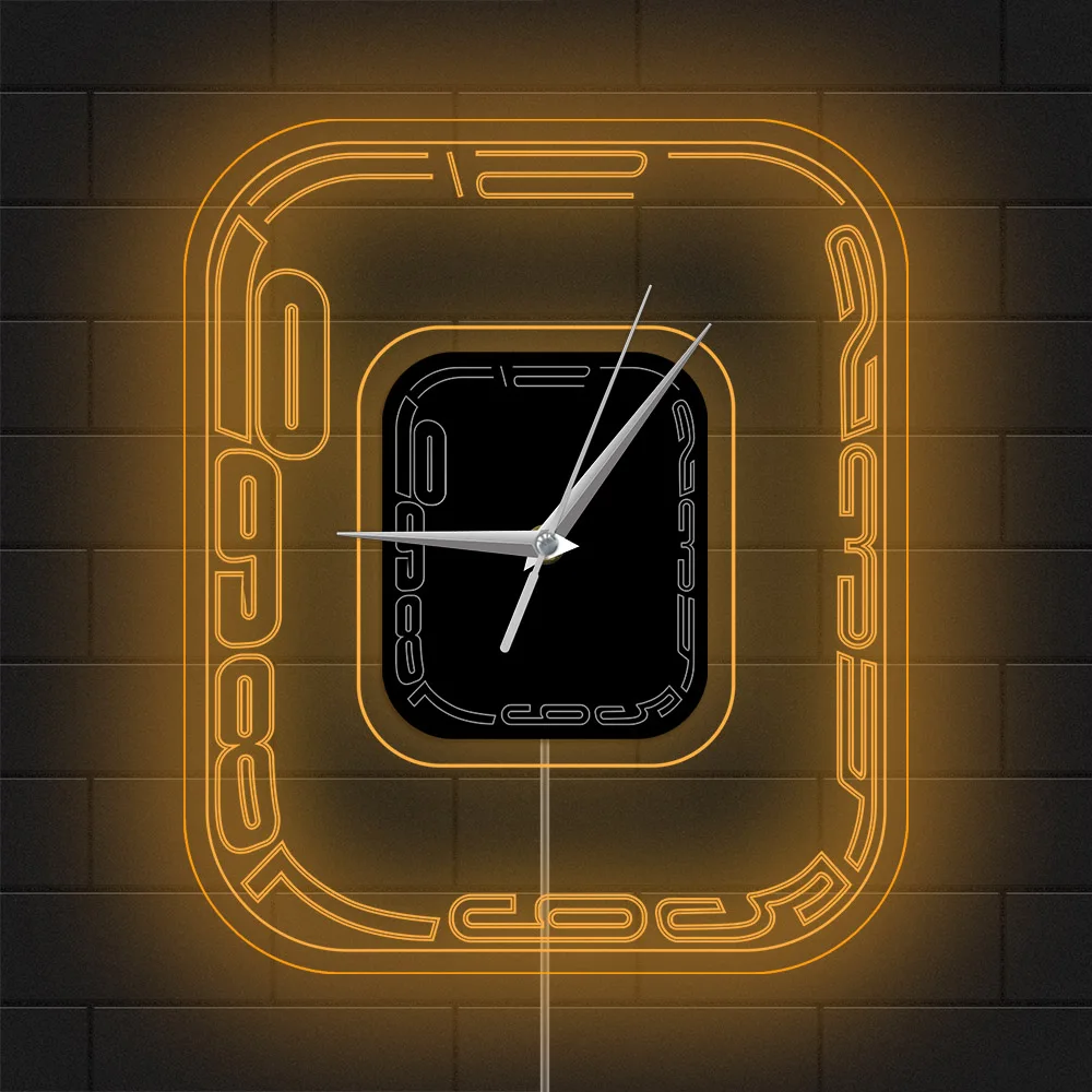 Big Numbers Rectangle Wall Clock With LED Backlight For Living Room Modern Design Home Decor Lighting Clock Luminous Wall Watch
