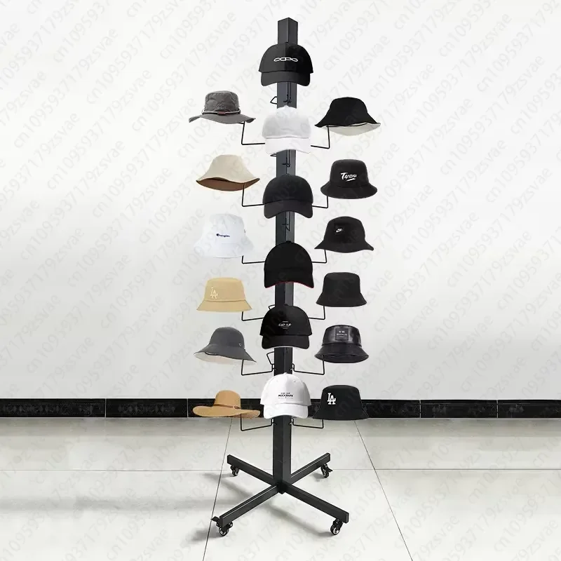 Floor-to-ceiling Wall Cardboard Baseball Bucket Hat Rack Display Hat Display Rack