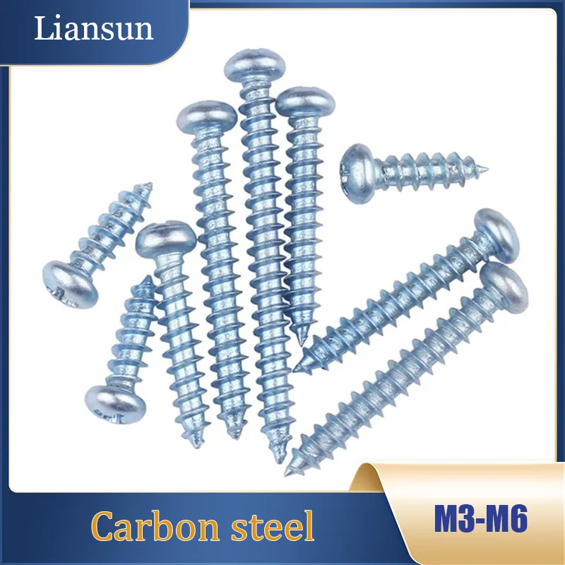 

M3, M4, M5, M6 Blue Zinc Self-Tapping Screws Phillips Head Carbon Steel Screws Self-Drilling Screws - No Drilling Required