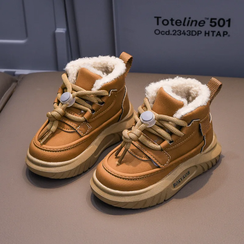 Autumn Winter Children Shoes Baby Girls Boys Snow Boots Outdoor Toddler Kids Sneakers Soft-soled Non-slip Infant Plush Boots