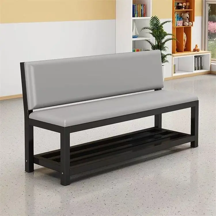 #Upholstered Metal Bench Gym Stadium Technician Room Waiting Area Rest Area Long Chair Sofa Shoe Changing Bench