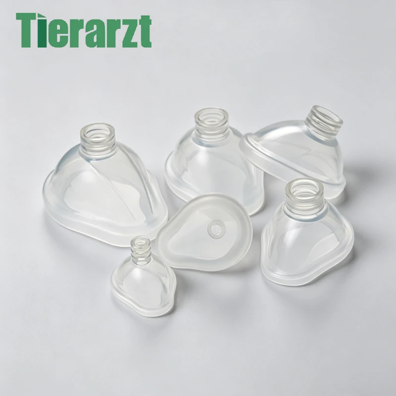 

Tierarzt 6Pcs/5Pcs/1Pc Reusable Anesthesia Mask 100% Medical Silicone Anesthesia Breathing Face Mask For Clinic High Quality