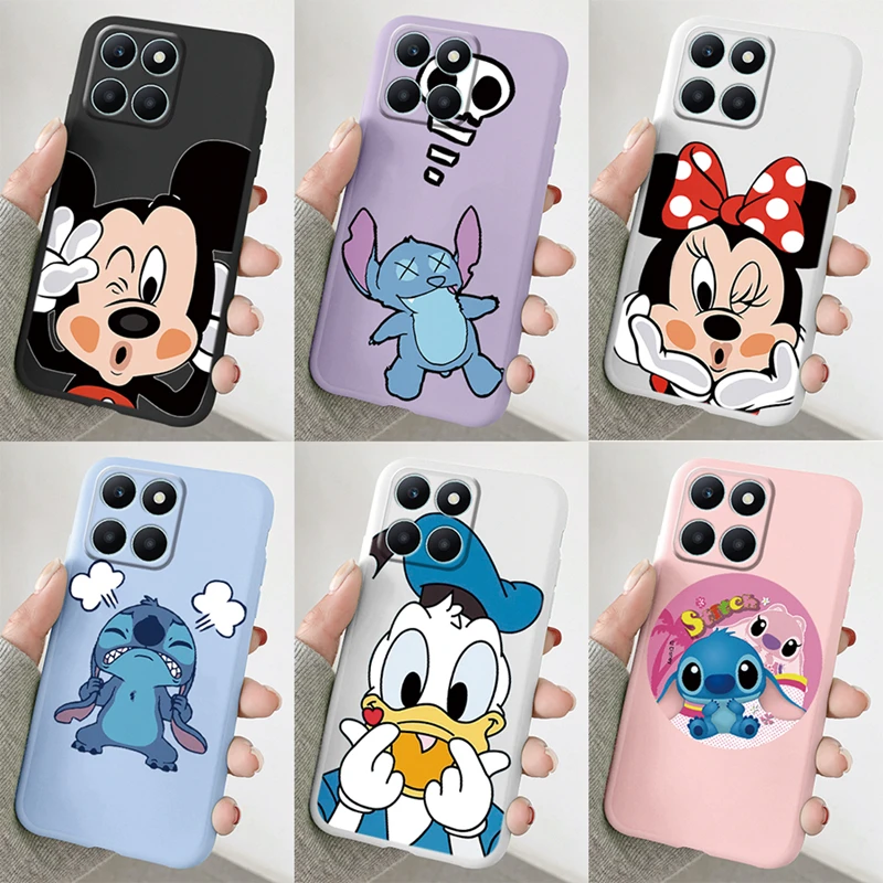 for Honor X6a HonorX6a Phone Case Mickey Minnie Mouse Daisy Donald Duck Stitch Cartoon Cute Siling Printed Silicone Funny Cover