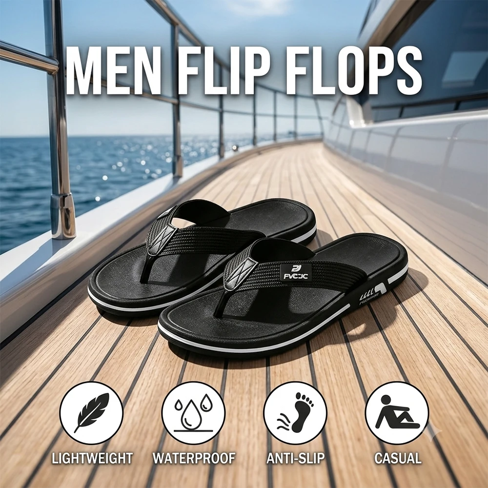 Flip Flop Beach Men - Chanclas de verano para hombre, ligeras,