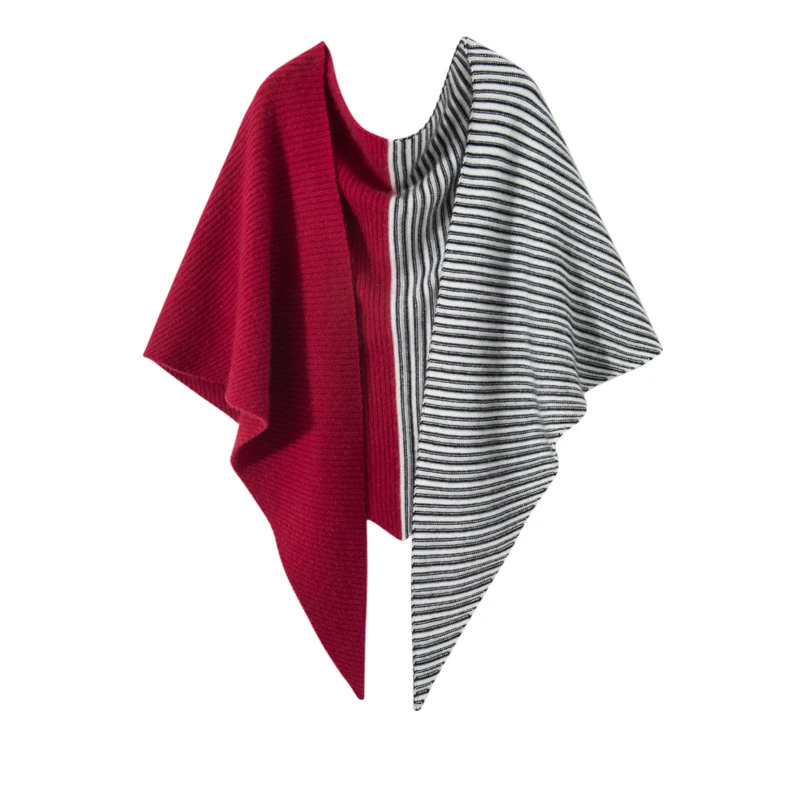 

Высокое качество 100% кашемировый шарф, шаль для женщин, зимняя уличная теплая кашемировая вязаная шаль в полоску, изоселенная треугольная пашмина