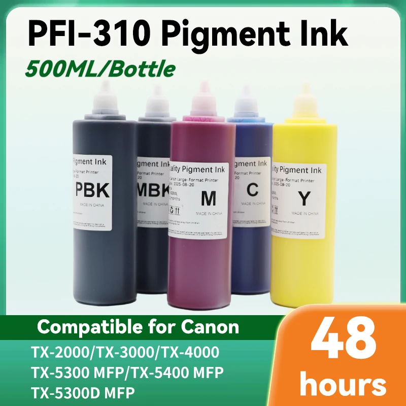 

1 шт. пигментные чернила PFI-310 500 мл для Canon TX-2000 TX-3000 TX-4000 TX-5300 MFP TX-5400 MFP TX-5200 D запасные пигментные чернила для принтеров