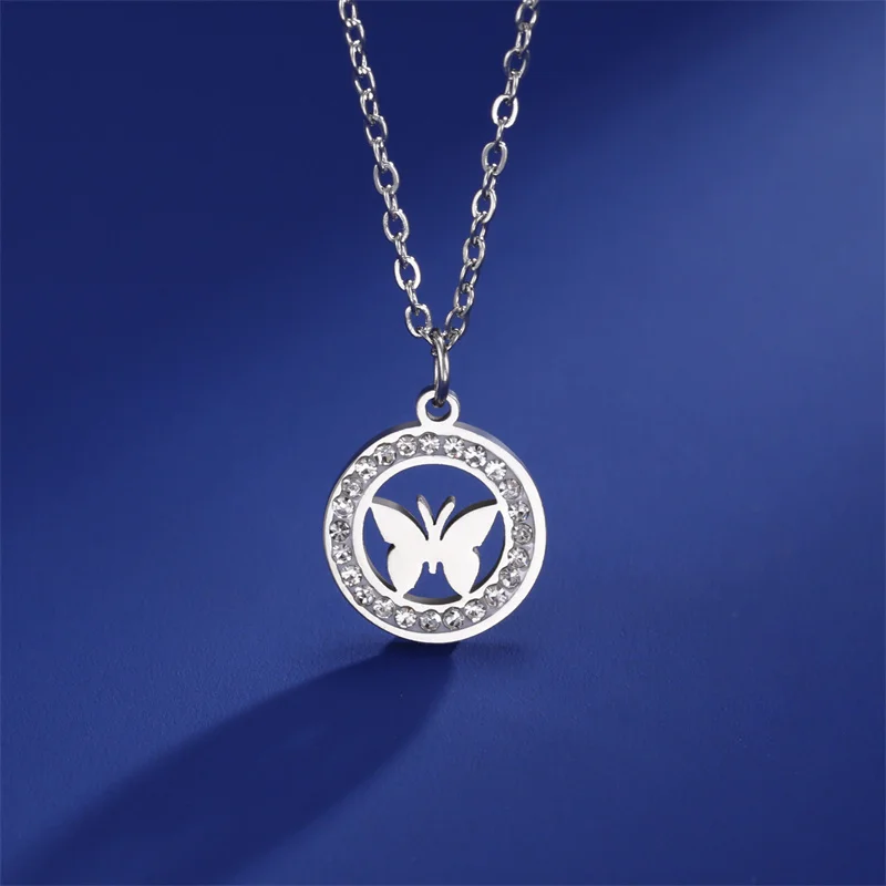 Trendy Edelstahl Strass Baum des Lebens Anhänger Halskette Für Frauen Charme Sommer Schlüsselbein Kette Schmuck Colgantes Cadena – Detail 36