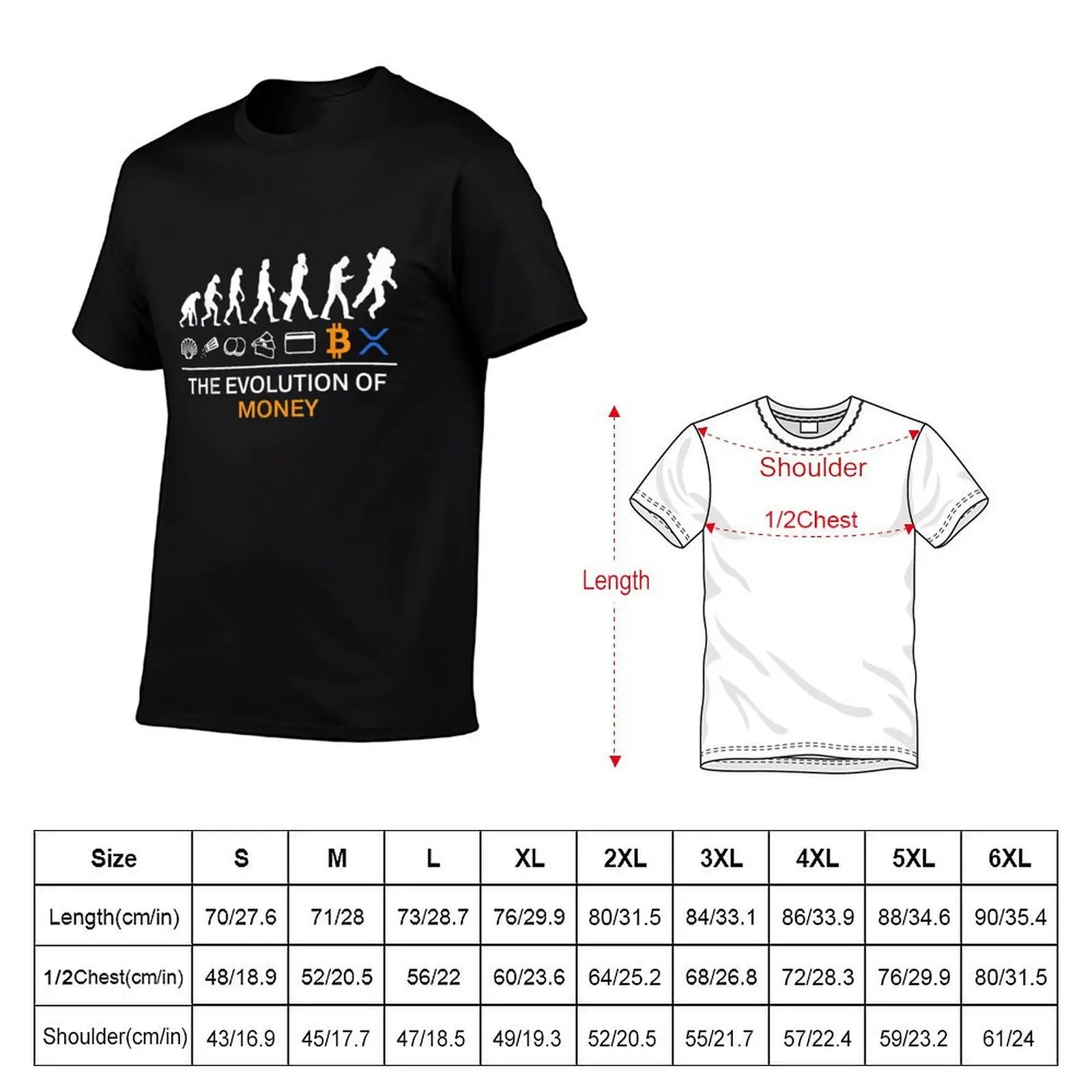 The Evolution Of Money Funny Bitcoin Ripple XRP To The Moon T-Shirt graphics quick drying slim fit t shirts for men