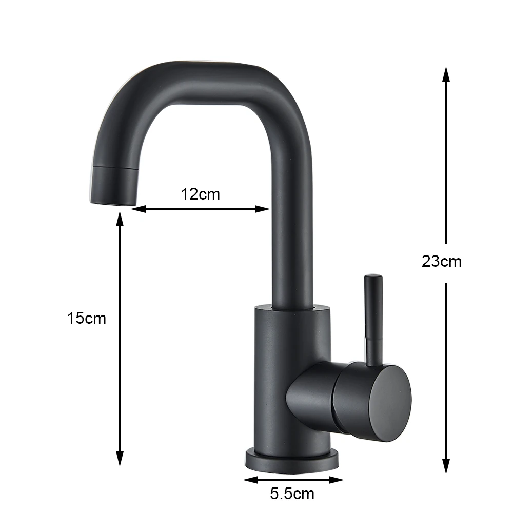 Bathroom Basin Faucet 304 Stainless Steel Hot Cold Wash Mixer Crane Tap 360 Rotation Sink Faucets Single Lever Tap For Bathroom