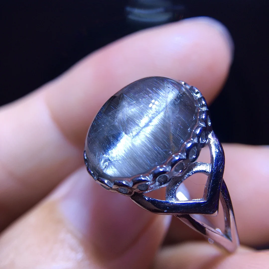 

Кольцо из натурального брукита, платины, рутилированного кварца, 13/10 мм, стерлинговое серебро 925 пробы, для женщин и мужчин, капли воды, Lucky AAAAA